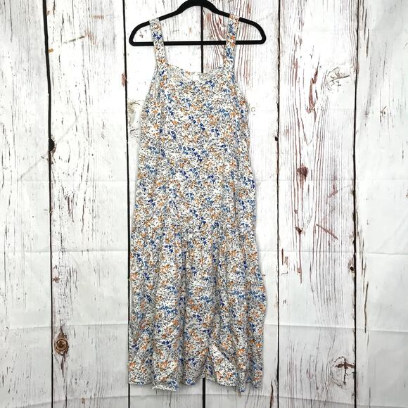 Weekday Hockney floral print sleeveless cottagecore drop waist maxi dress - Picture 2 of 10